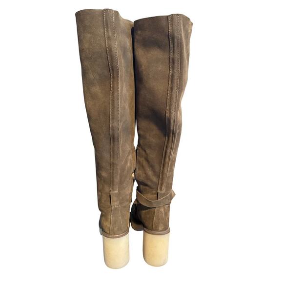 Free People Womens Jasper Over The Knee Chunky Heel Boots Green SIZE 37/7 - Picture 6 of 7